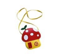 Mumuve Cartoon Mushroom House Crossbody Bag for Toddler Small Shoulder Bags PU Leather Adjustable Strap Kids
