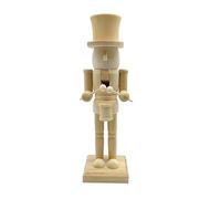 Mumuve Wood Christmas Nutcrackers Unfinished Coloring Christmas Nutcrackers Ornament Unpainted Puppet King Soldiers Ornament