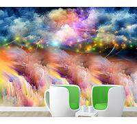 MUMUWUSG 3D Non-Woven Wallpaper Color Fashion Sky Landscape Panoramic Murals Wall Decoration 3D Wallpaper Living Room The Wall for Bedroom Living Room Corridor Wall Poster 300X210Cm