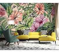 MUMUWUSG 3D Non-Woven Wallpaper Color Fashion Watercolor Flower Panoramic Murals Wall Decoration 3D Wallpaper Living Room The Wall for Bedroom Living Room Corridor Wall Poster 300X210Cm