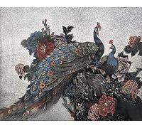 MUMUWUSG 3D Non-Woven Wallpaper Color Flower Animal Peacock Panoramic Murals Wall Decoration 3D Wallpaper Living Room The Wall for Bedroom Living Room Corridor Wall Poster 250X200Cm