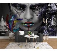 MUMUWUSG 3D Non-Woven Wallpaper Colors Feathers Figures Groups Panoramic Murals Wall Decoration 3D Wallpaper Living Room The Wall for Bedroom Living Room Corridor Wall Poster 300X210Cm