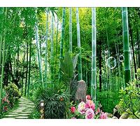 MUMUWUSG 3D Non-Woven Wallpaper Green Plant Bamboo Path Panoramic Murals Wall Decoration 3D Wallpaper Living Room The Wall for Bedroom Living Room Corridor Wall Poster 360X230Cm
