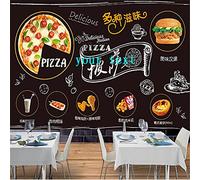 MUMUWUSG 3D Non-Woven Wallpaper Kitchen Restaurant Pizza Burger Panoramic Murals Wall Decoration 3D Wallpaper Living Room The Wall for Bedroom Living Room Corridor Wall Poster 140X70Cm