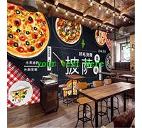 MUMUWUSG 3D Non-Woven Wallpaper Kitchen Restaurant Pizza Food Panoramic Murals Wall Decoration 3D Wallpaper Living Room The Wall for Bedroom Living Room Corridor Wall Poster 460X280Cm