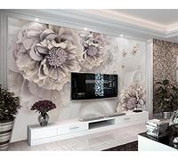 MUMUWUSG 3D Non-Woven Wallpaper Watercolor Fashion Plants Flowers Panoramic Murals Wall Decoration 3D Wallpaper Living Room The Wall for Bedroom Living Room Corridor Wall Poster 250X200Cm