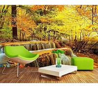 MUMUWUSG Art Mural - Self-Adhesive Mural Wall Art Autumn Maple Stream Scenery Wallpaper Photoposter Decor Living Room Bedroom Children’S Room Murals Wall Decoration 140X70Cm