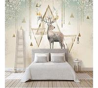 MUMUWUSG Art Mural - Self-Adhesive Mural Wall Art Color Flowers Animals Deer Wallpaper Photoposter Decor Living Room Bedroom Children’S Room Murals Wall Decoration 360X230Cm