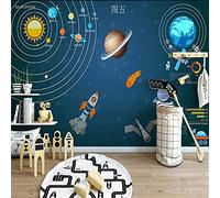 MUMUWUSG Art Mural - Self-Adhesive Mural Wall Art Color Planet Galaxy Landscape Wallpaper Photoposter Decor Living Room Bedroom Children’S Room Murals Wall Decoration 250X200Cm