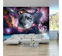 MUMUWUSG Art Mural - Self-Adhesive Mural Wall Art Color Planet Galaxy Landscape Wallpaper Photoposter Decor Living Room Bedroom Children’S Room Murals Wall Decoration 200X150Cm