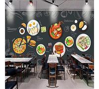 MUMUWUSG Art Mural - Self-Adhesive Mural Wall Art Restaurant Burger Hot Dog Bread Wallpaper Photoposter Decor Living Room Bedroom Children’S Room Murals Wall Decoration 250X200Cm