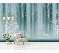 MUMUWUSG Art Mural - Self-Adhesive Mural Wall Art Simplicity Plants Trees Deer Wallpaper Photoposter Decor Living Room Bedroom Children’S Room Murals Wall Decoration 360X230Cm