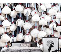 MUMUWUSG Art Mural - Self-Adhesive Mural Wall Art White Fashion Shell Pattern Wallpaper Photoposter Decor Living Room Bedroom Children’S Room Murals Wall Decoration 140X70Cm