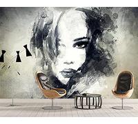 MUMUWUSG Mural Wallpaper Photo Poster Wall Decoration Hd Print Abstract Graffiti People Girl Background Wall Background Painting Panorama 3D Wall Mural Wallpaper 200X150Cm