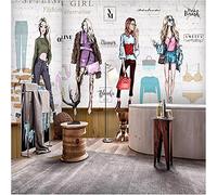 MUMUWUSG Mural Wallpaper Photo Poster Wall Decoration Hd Print Color Clothing Girl Clothes Background Wall Background Painting Panorama 3D Wall Mural Wallpaper 300X210Cm