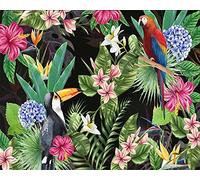 MUMUWUSG Mural Wallpaper Photo Poster Wall Decoration Hd Print Color Plant Flower Parrot Background Wall Background Painting Panorama 3D Wall Mural Wallpaper 360X230Cm