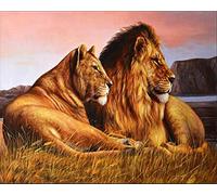 MUMUWUSG Non-Woven Mural Panoramic 3D Wallpaper Photo of Brown Prairie Animal Lion Living Room Bedroom Tv Background Wall Hd Printing Custom Tapestry Photo Poster Wall 250X200Cm