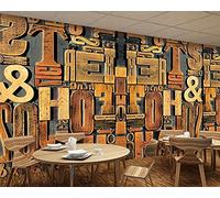 MUMUWUSG Non-Woven Wallpaper Brown Fashion Letters Patterns Self-Adhesive Mural Art Decals Home Decoration DIY Living Bedroom Office Decor Wallpaper Kids Room Gift 300X210Cm
