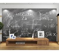 MUMUWUSG Non-Woven Wallpaper Gray Blackboard Math Formula Self-Adhesive Mural Art Decals Home Decoration DIY Living Bedroom Office Decor Wallpaper Kids Room Gift 200X150Cm