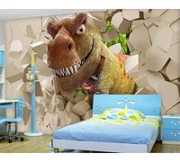 MUMUWUSG Non-Woven Wallpaper Green Plants Animals Dinosaurs Self-Adhesive Mural Art Decals Home Decoration DIY Living Bedroom Office Decor Wallpaper Kids Room Gift 300X210Cm
