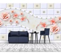 MUMUWUSG Non-Woven Wallpaper Watercolor Fashion Plants Flowers Self-Adhesive Mural Art Decals Home Decoration DIY Living Bedroom Office Decor Wallpaper Kids Room Gift 300X210Cm