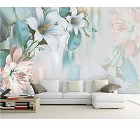 MUMUWUSG Non-Woven Wallpaper Watercolor Fashion Plants Flowers Self-Adhesive Mural Art Decals Home Decoration DIY Living Bedroom Office Decor Wallpaper Kids Room Gift 200X150Cm