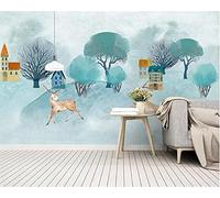 MUMUWUSG Photo Wallpaper Color Plants Trees Animals Non-Woven Wall Art Print Mural Decoration Poster Picture Living Room Bedroom Wall Decor Self-Adhesive Giant Sticker 140X70Cm