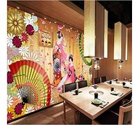 MUMUWUSG Photo Wallpaper Japan Coloring Kimono Person Non-Woven Wall Art Print Mural Decoration Poster Picture Living Room Bedroom Wall Decor Self-Adhesive Giant Sticker 300X210Cm