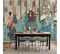 MUMUWUSG Photo Wallpaper Japan Coloring Kimono Person Non-Woven Wall Art Print Mural Decoration Poster Picture Living Room Bedroom Wall Decor Self-Adhesive Giant Sticker 200X150Cm