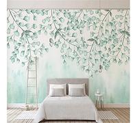 MUMUWUSG Photo Wallpaper Simple Stylish Watercolor Plant Non-Woven Wall Art Print Mural Decoration Poster Picture Living Room Bedroom Wall Decor Self-Adhesive Giant Sticker 300X210Cm