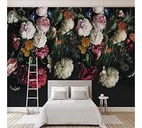 MUMUWUSG Photo Wallpaper Watercolor Fashion Plants Flowers Non-Woven Wall Art Print Mural Decoration Poster Picture Living Room Bedroom Wall Decor Self-Adhesive Giant Sticker 360X230Cm