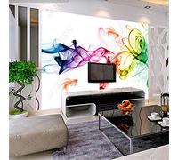 MUMUWUSG Wall Mural - 3D Print Color Fashion Texture Stripes Wallpaper Mural Self-Adhesive Non-Woven Photo Wall Art Mural Living Room Bedroom Office Murals Wallpaper 300X210Cm