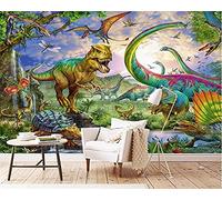 MUMUWUSG Wall Mural - 3D Print Color Plant Animal Dinosaur Wallpaper Mural Self-Adhesive Non-Woven Photo Wall Art Mural Living Room Bedroom Office Murals Wallpaper 250X200Cm
