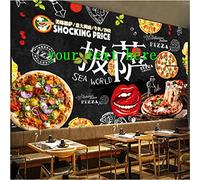 MUMUWUSG Wall Mural - 3D Print Kitchen Restaurant Pizza Food Wallpaper Mural Self-Adhesive Non-Woven Photo Wall Art Mural Living Room Bedroom Office Murals Wallpaper 460X280Cm