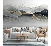 MUMUWUSG Wall Mural - 3D Print Simplicity Fashion Stripes Mountains Wallpaper Mural Self-Adhesive Non-Woven Photo Wall Art Mural Living Room Bedroom Office Murals Wallpaper 300X210Cm