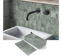 MUMUXIAO 16Pcs Small Wall Panels Peel and Stick Tile Backsplash,10x20cm 3D Marble Waterproof Wall Tiles PVC Self Adhesive Wallpaper for Kitchen Bathroom (Grey)