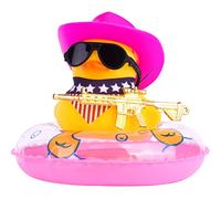 MuMyer Cowboy Duck Car Dashboard Decorations Rubber Duck Car Ornaments with Cool Accessories Mini Swim Ring Sun Hat Sunglasses Scarf or Necklace for Car Dashboard Decoration Accessories