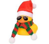 MuMyer Rubber Duck Car Ornaments Yellow Duck Car Dashboard Decorations for Christmas Decor and Home Decorations with Mini Hat Scarf and Sunglasses(A3)