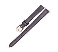 MUNACRAFT 6-20mm Skin-friendly Breathable Ultra-thin Comfortable Cowhide Watchband, Rosegold Pin Buckle Genuine Leather Watch Strap, Coffee, 13mm