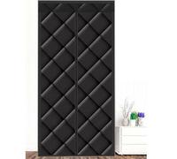 Munanmaoyi Magnetic Thermal Insulated Door Curtain Windproof Heavy Soundproofing Waterproof Oxford Cloth with Cotton Curtain for Heater Room, Living Room,Easy to Insulated Black 75x220cm