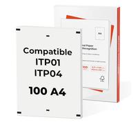 MUNBYN 100 Sheets Thermal Printer Paper A4 210 x 297mm, Compatible with ITP04 A40 Portable Printer, Continual Feeding Thermal Paper