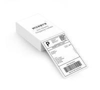 MUNBYN 102 x 152 mm Thermal Direct Labels, 220 Sheets/Stack, DHL Labels Folded Shipping Label Paper for Thermal Printers, Permanent Adhesive for Shipping Packages 4 x 6 Inches