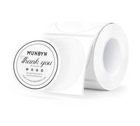 MUNBYN 50 x 50mm Circle Thermal Sticker Labels, Self-Adhesive Round Direct Thermal Labels, Multi-Purpose Roll Thermal Stickers for Business 150/Roll