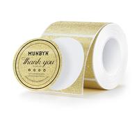 MUNBYN 50x50mm Gold Glitter Round Thermal Labels, Multi-Purpose Circle Thermal Printer Labels for Small Businesses,Branding, DIY Logo Design (100/Roll)