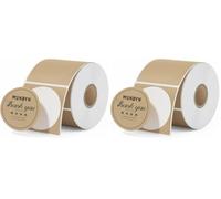 MUNBYN 50x50mm Kraft Circle Thermal Sticker Labels, Multi-Purpose Round Labels for DIY Logo Design, QR Code, Name Tag, Inventory (750/Pack) (Pack of 2)