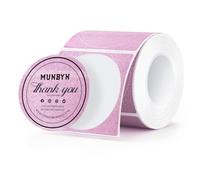 MUNBYN 50x50mm Pink Glitter Round Thermal Labels, Multi-Purpose Circle Thermal Printer Labels for Small Businesses,Branding, DIY Logo Design (100/Roll)