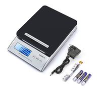 MUNBYN Digital Postal Scale, Parcel Postage Shipping Scale 30kg 66lbs Electronic Mail Scale with Hold and Tear Function, Includes Tape measure, AC Adapter and 1.5Vx3AAA