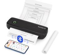 MUNBYN ITP04 Portable Thermal Printer A4, Thermal Bluetooth Printer, Support 8.5''x11''&A4, Inkless, USB-C, Compatible with Android iOS Phone & Laptop, Small Mobile, Black