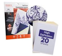 MUNBYN Pack of 20 High Definition Thermal Transfer Paper for Tattoo, 4 Layers, A4 Stencil Carbon, Thermal Transfer Copier Paper for Tattoo Printer