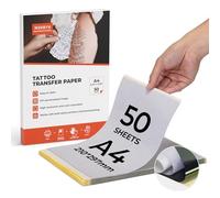 MUNBYN Pack of 50 Thermal Transfer Paper for Tattoo, 4 Layers, A4 Stencil Carbon, Thermal Transfer Copier Paper for Tattoo Printer